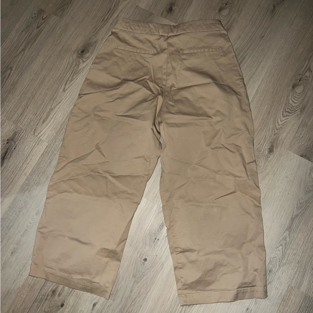 Zara Tan High Waisted Pleated Ankle Pants Size L - Picture 3 of 14